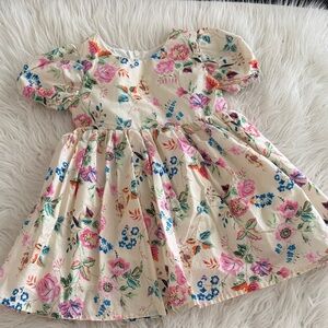 Floral Cream Kids Dress